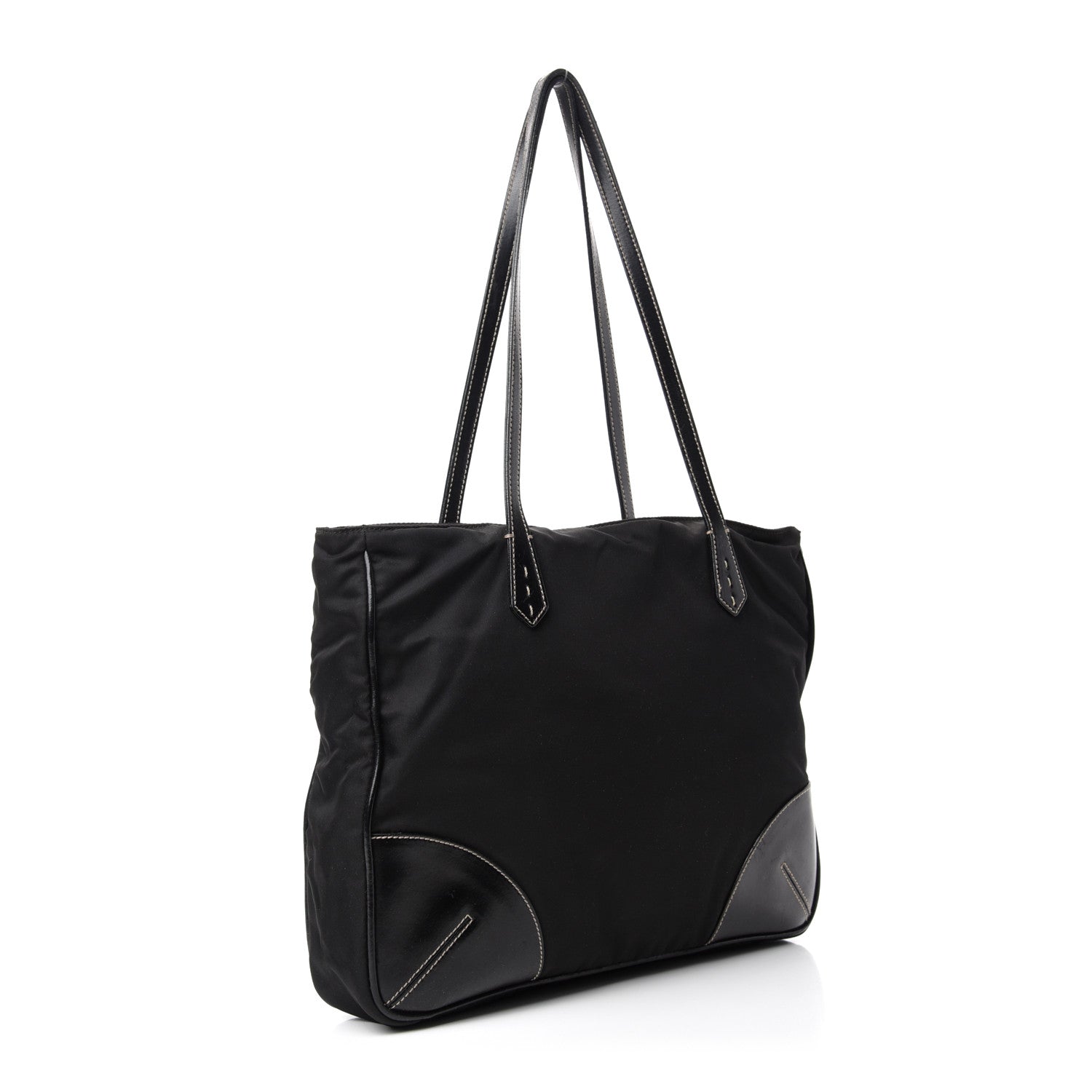 Prada Tessuto Nylon Caflskin Shopping Tote Black 3 of 14