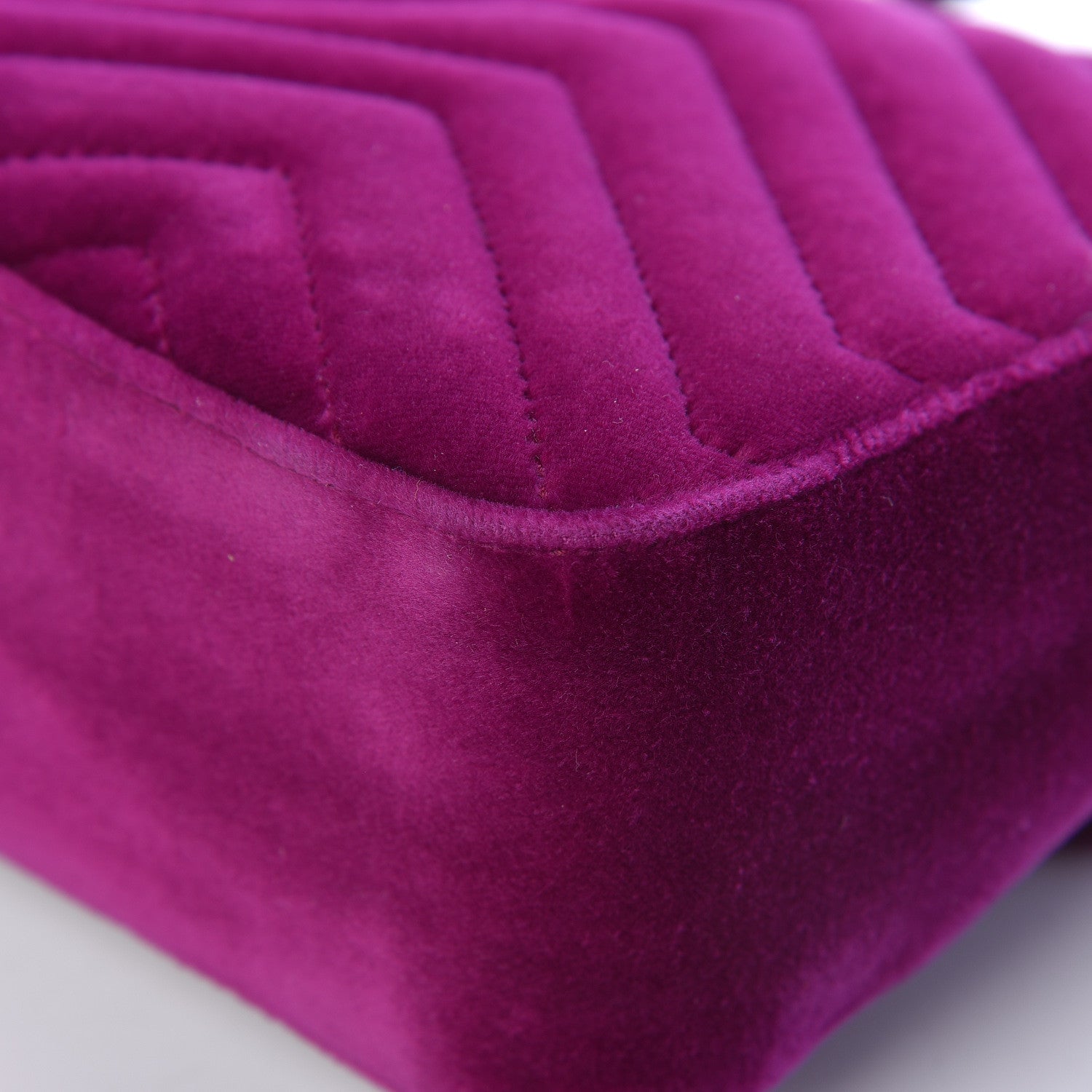 Gucci Velvet Matelasse Small GG Marmont Shoulder Bag Fuchsia Violet Cyclamen 11 of 18