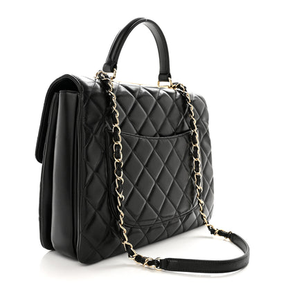 Chanel Lambskin Quilted Large Trendy CC Dual Handle Flap Bag Black 3 of 14