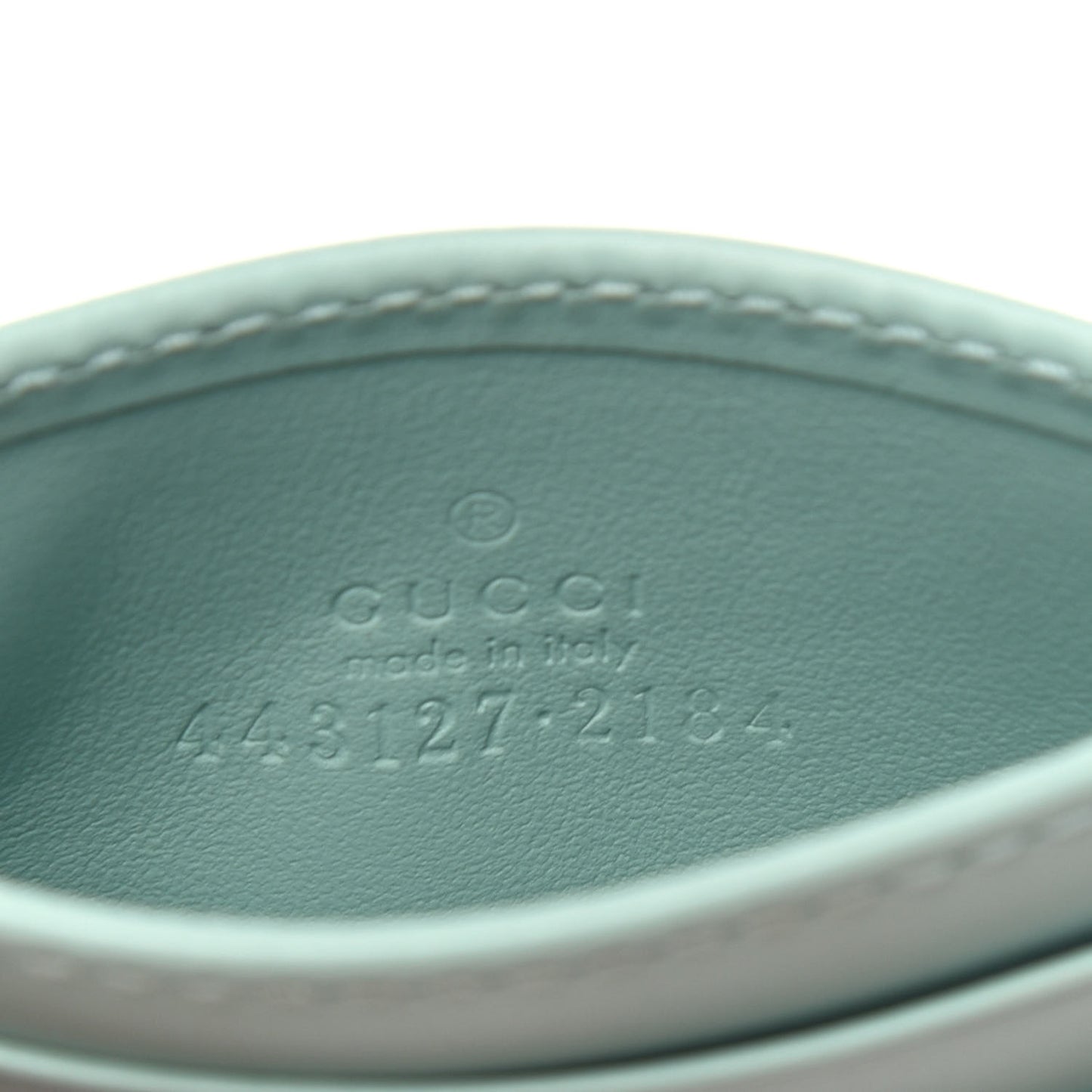 Calfskin Matelasse GG Marmont Card Holder Water Green