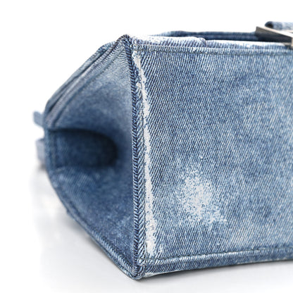 Balenciaga Nappa Denim Printed Small Hourglass Top Handle Bag Denim Blue 10 of 11
