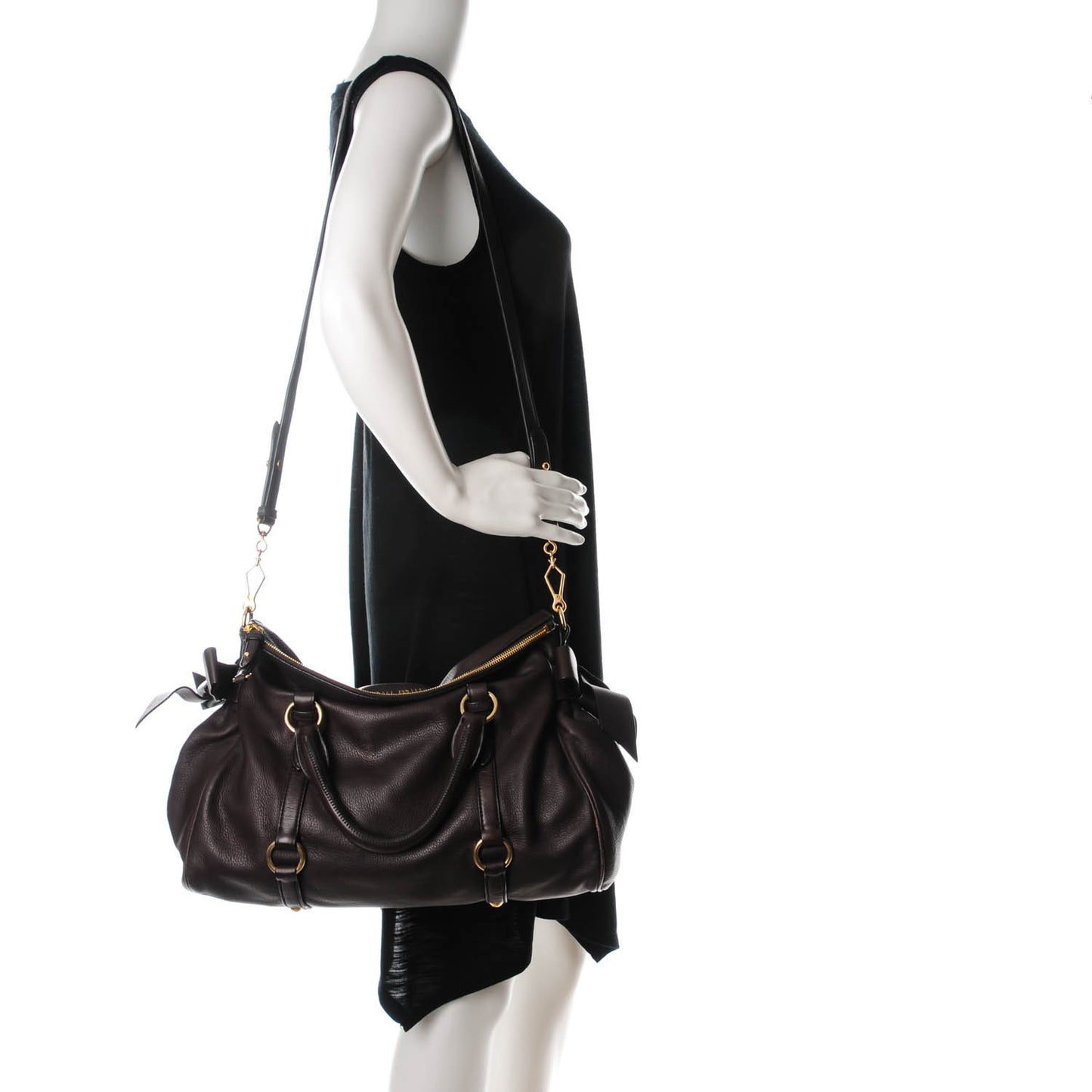 Vitello Medium Bow Bag Brown