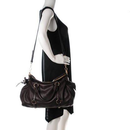 Miu Miu Vitello Medium Bow Bag Brown 2 of 9