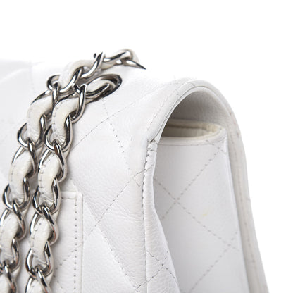 Chanel Caviar Quilted Maxi Single Flap White 10 of 17