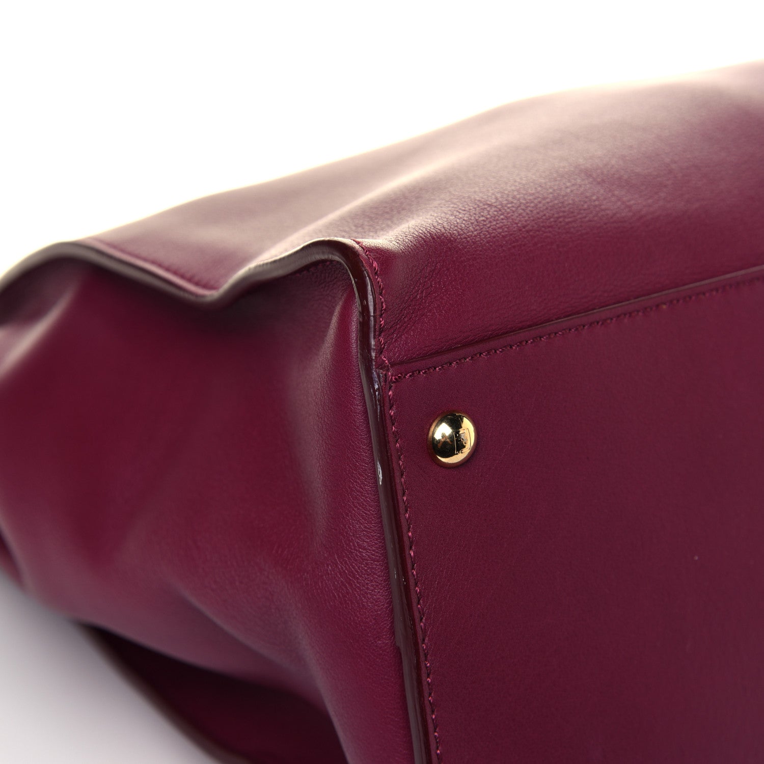 Fendi Vitello Dolce Marmol Large Peekaboo Iconic Satchel Bordeaux Graphite 9 of 13