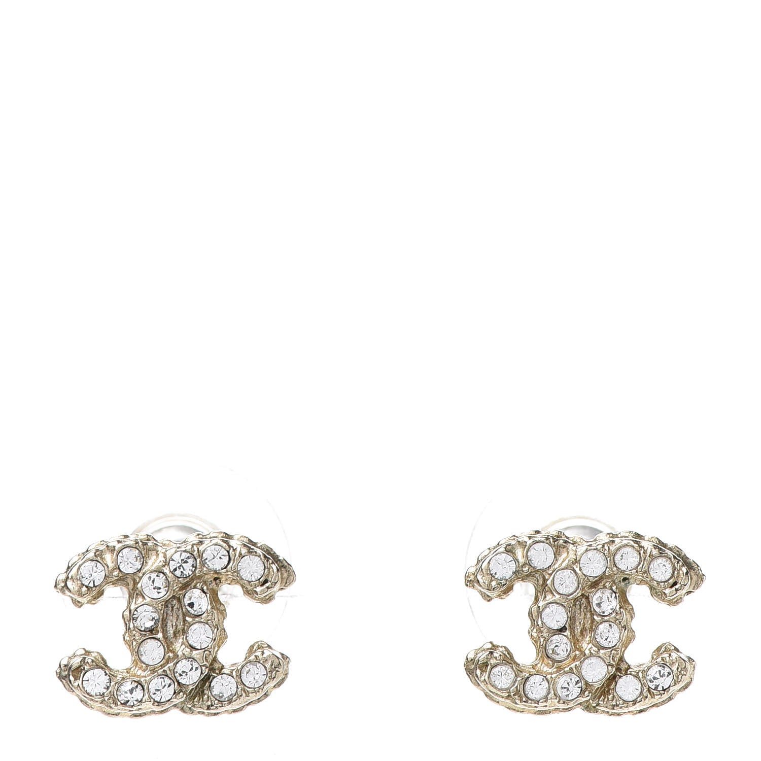 Chanel Crystal Mini Timeless CC Earrings Gold 1 of 5