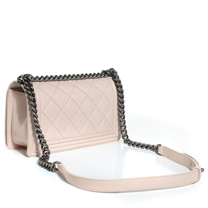Chanel Calfskin Double Stitch Medium Boy Flap Light Pink 3 of 9