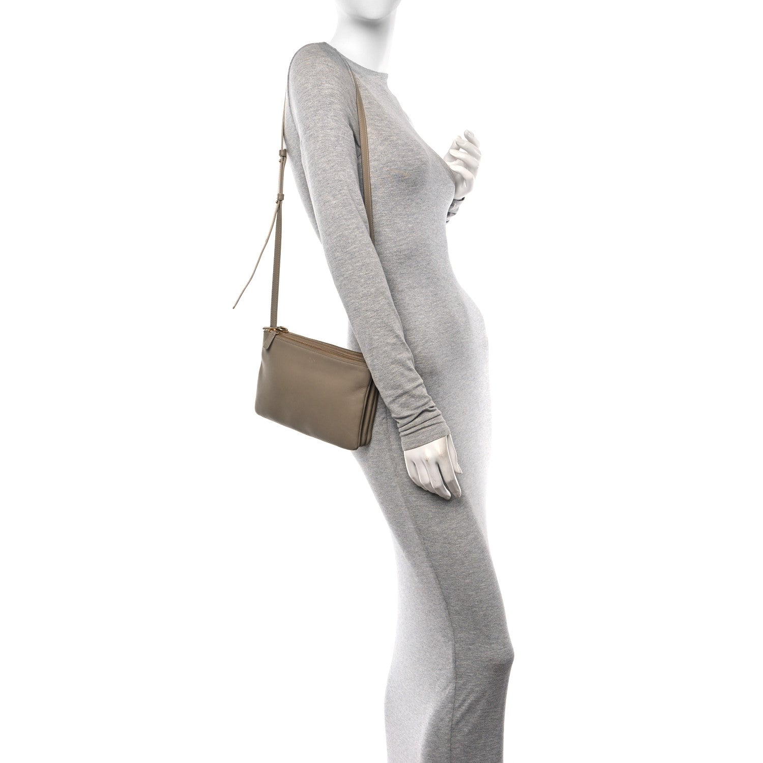 Celine Liege Calfskin Small Trio Crossbody Bag Taupe 2 of 13