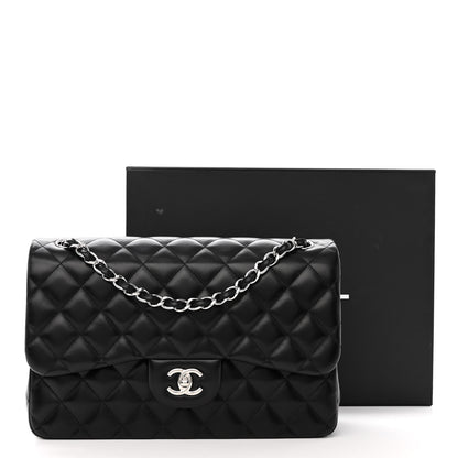 Chanel Lambskin Quilted Jumbo Double Flap Black 14 of 14
