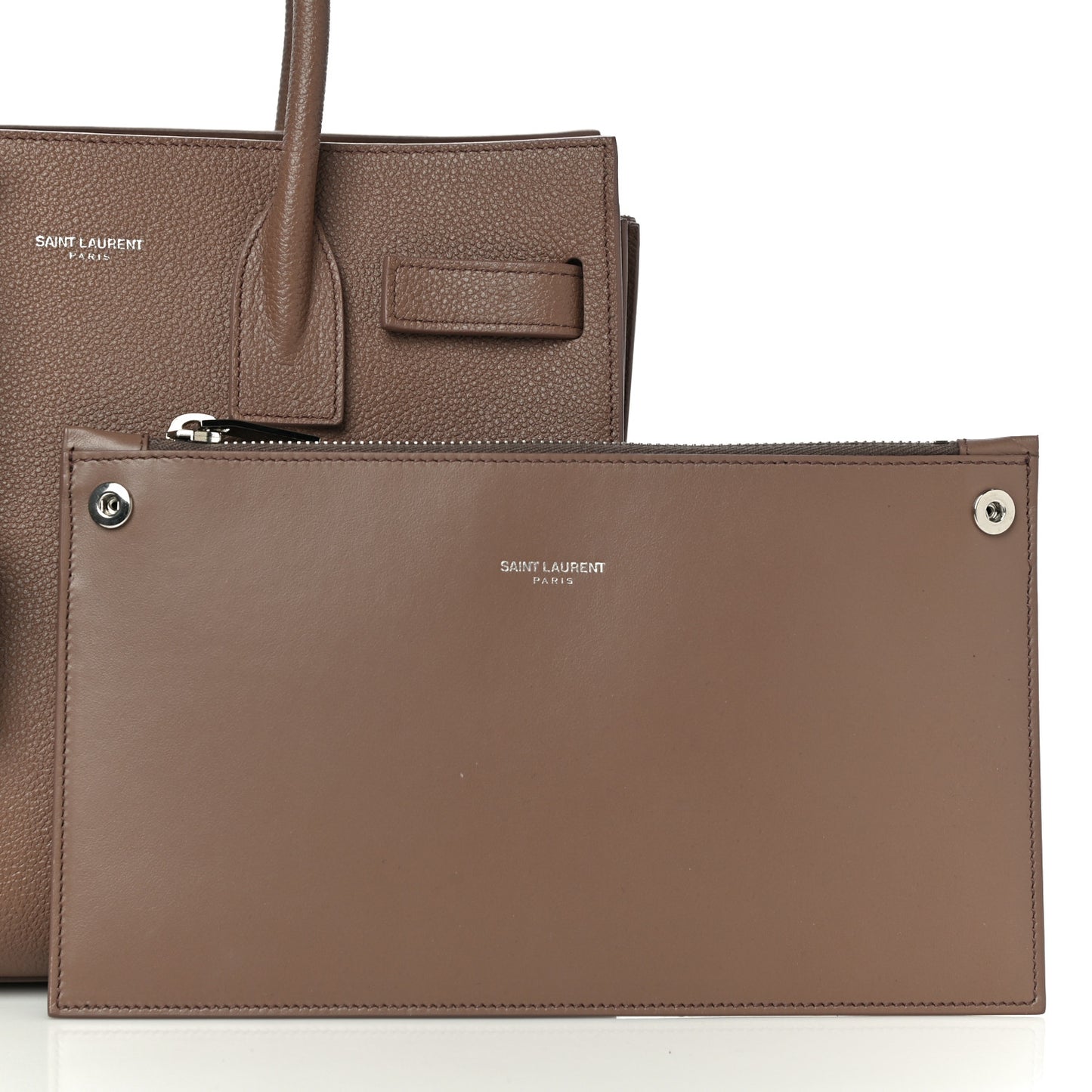 Grained Calfskin Baby Sac De Jour Taupe