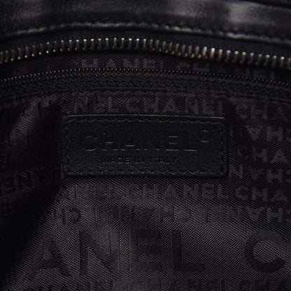 Chanel Calfskin Vertical Quilted Lax East West Shoulder Bag Black 6 of 9