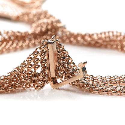 Hermes 18K Rose Gold Pave Diamond GM Kelly Clochette Necklace ST 4 of 7