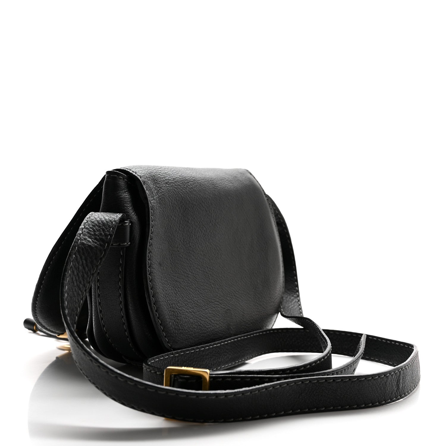 Chloe Calfskin Mini Marcie Round Crossbody Bag Black 3 of 10