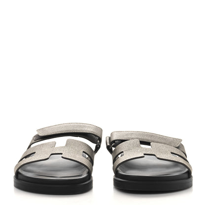 Hermes Epsom Womens Chypre Sandals 39 Etoupe 3 of 9