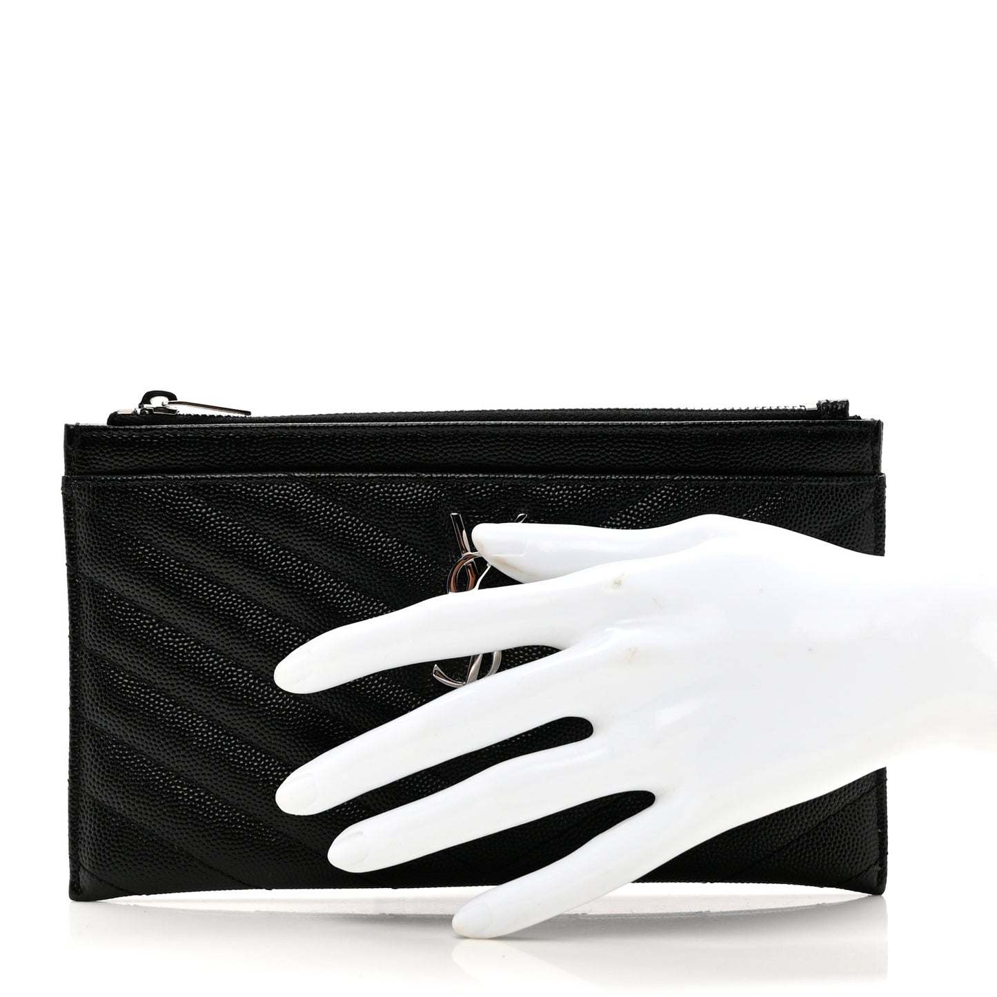 Grain De Poudre Chevron Monogram Bill Pouch Black
