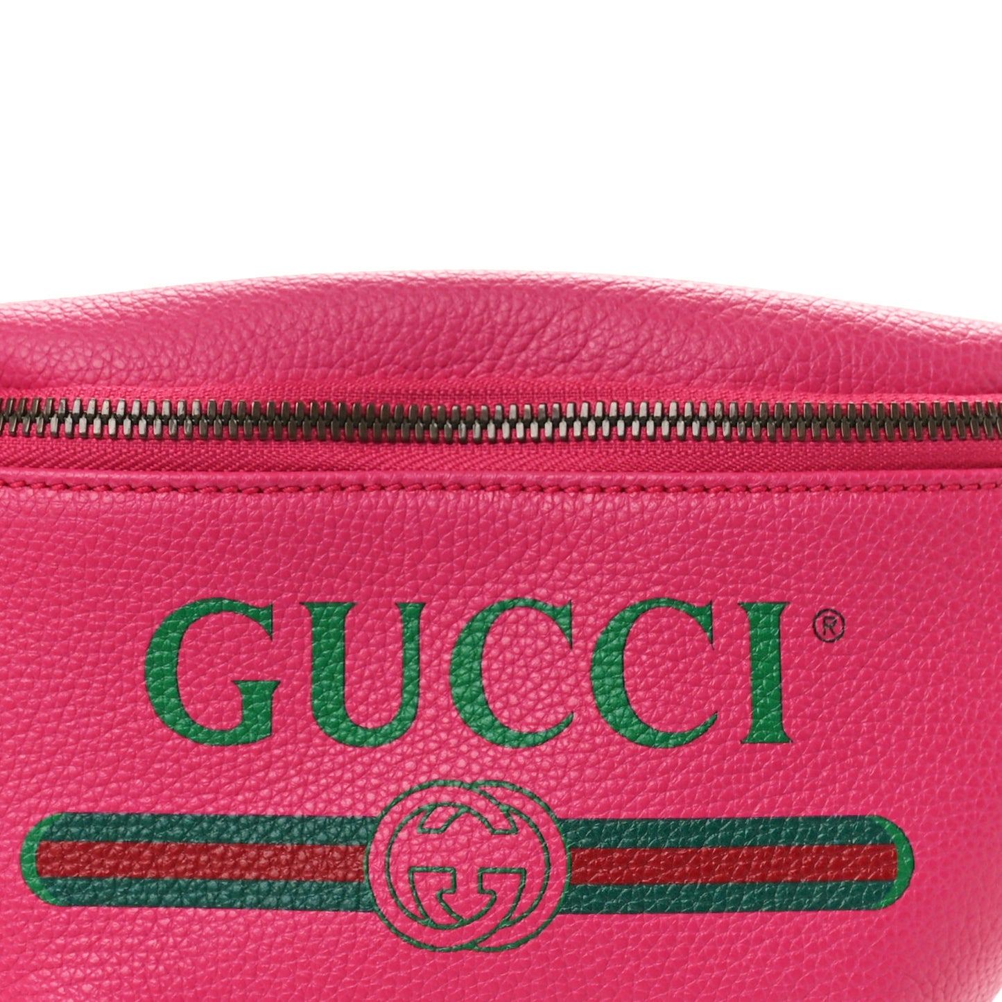 Grained Calfskin Small Logo Belt Bag Box Pink Green