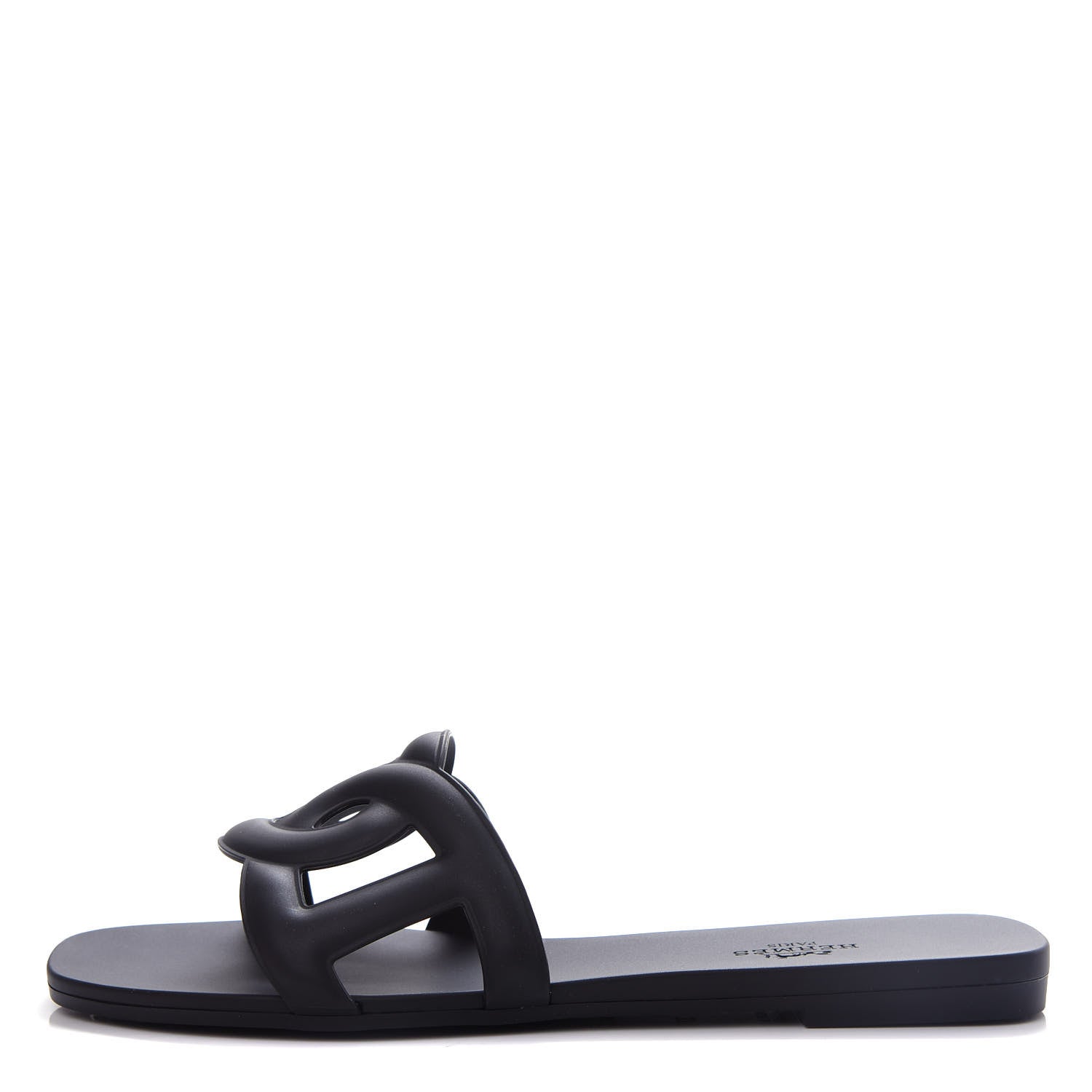 Hermes Rubber Aloha Sandals 37 Black 1 of 11