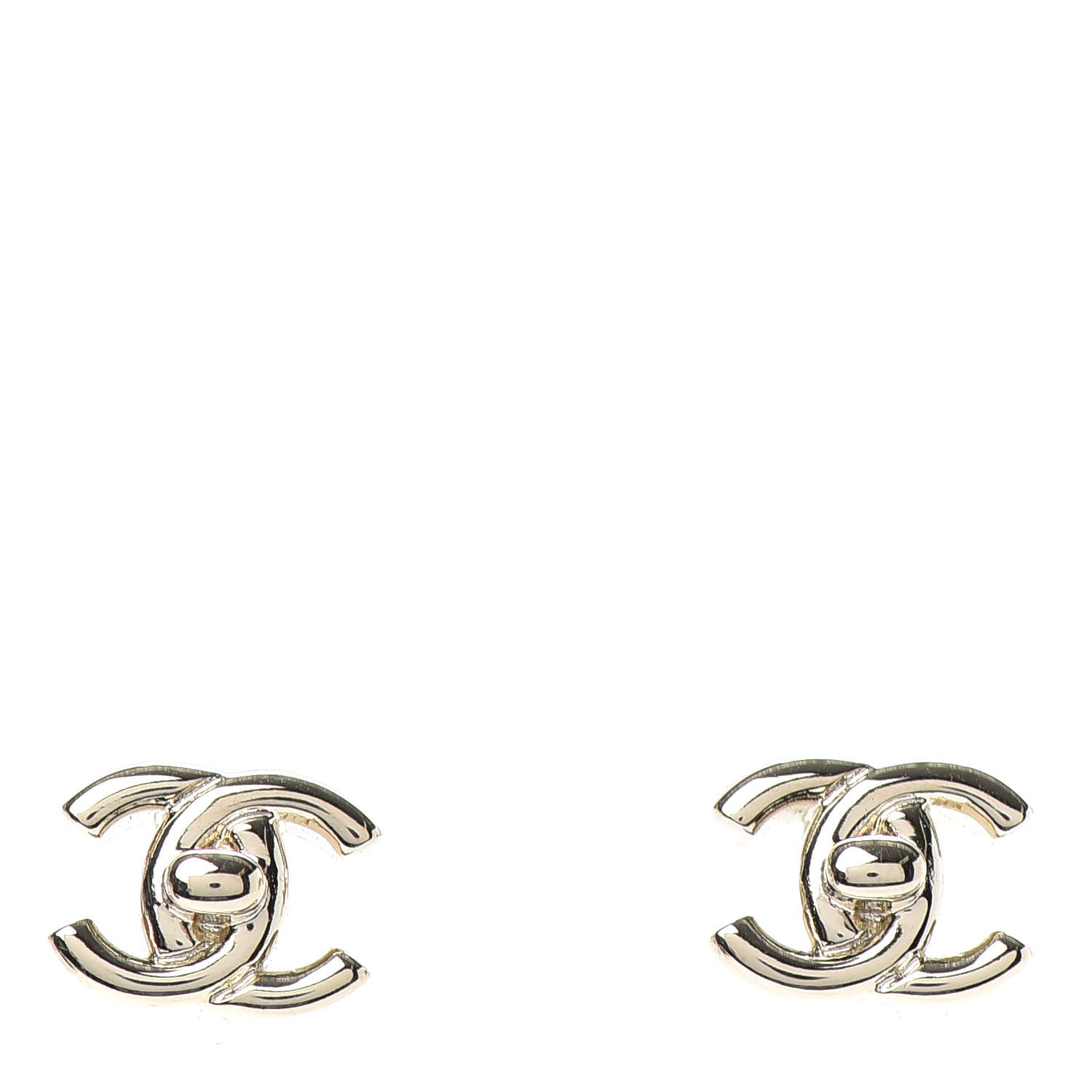 Chanel Metal CC Turnlock Earrings Gold 1 of 4