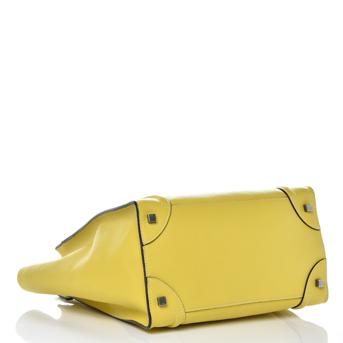 Drummed Calfskin Mini Luggage Citron