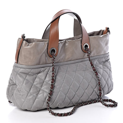 Chanel Iridescent Calfskin Quilted Small In The Mix Tote Grey 3 of 10