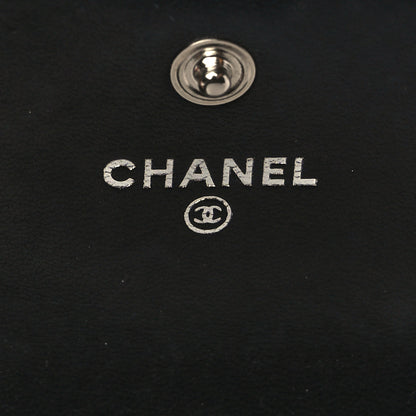 Chanel Lambskin Camellia Embossed Large Flap Wallet Black 6 of 11
