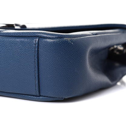 Chanel Caviar Macro Chevron Single Flap Blue 9 of 9