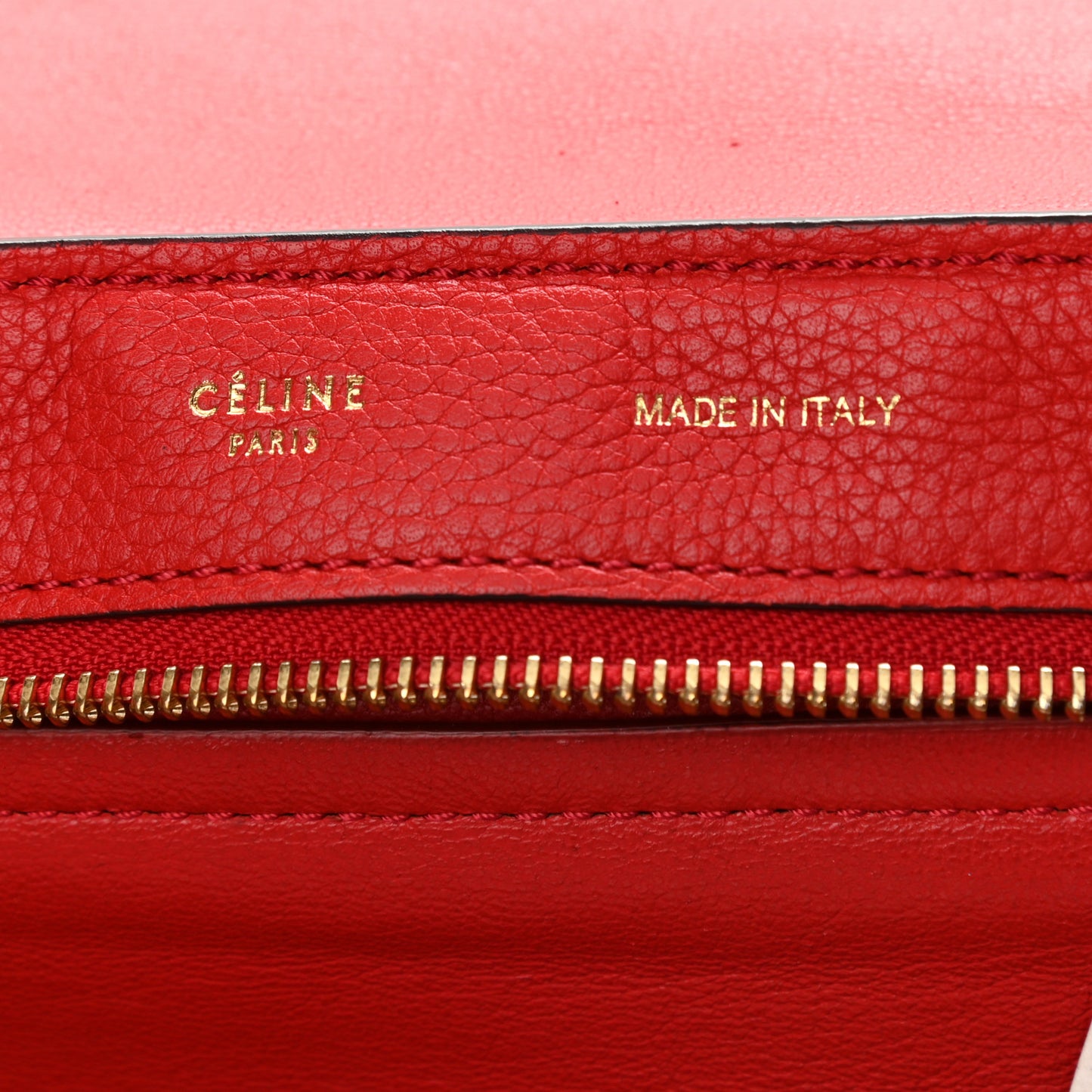 Drummed Calfskin Suede Medium Trapeze Coquelicot
