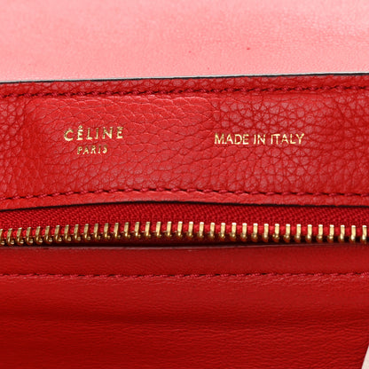 Celine Drummed Calfskin Suede Medium Trapeze Coquelicot 6 of 28