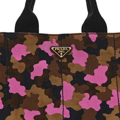 Prada Canapa Camouflage Tote  Pink Brown 8 of 11