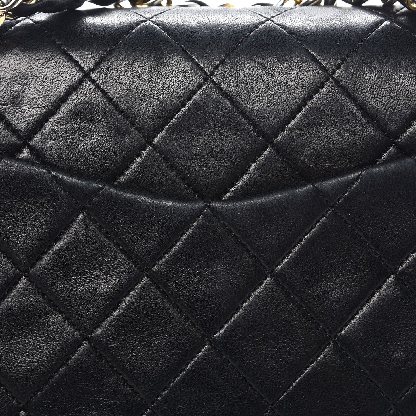 Lambskin Quilted Small Double Flap Black
