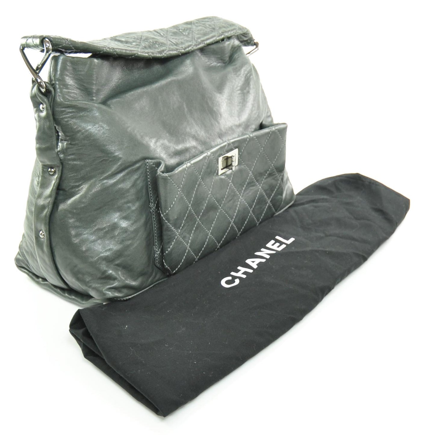 Quilted Lambskin 8 Knots Hobo Grey