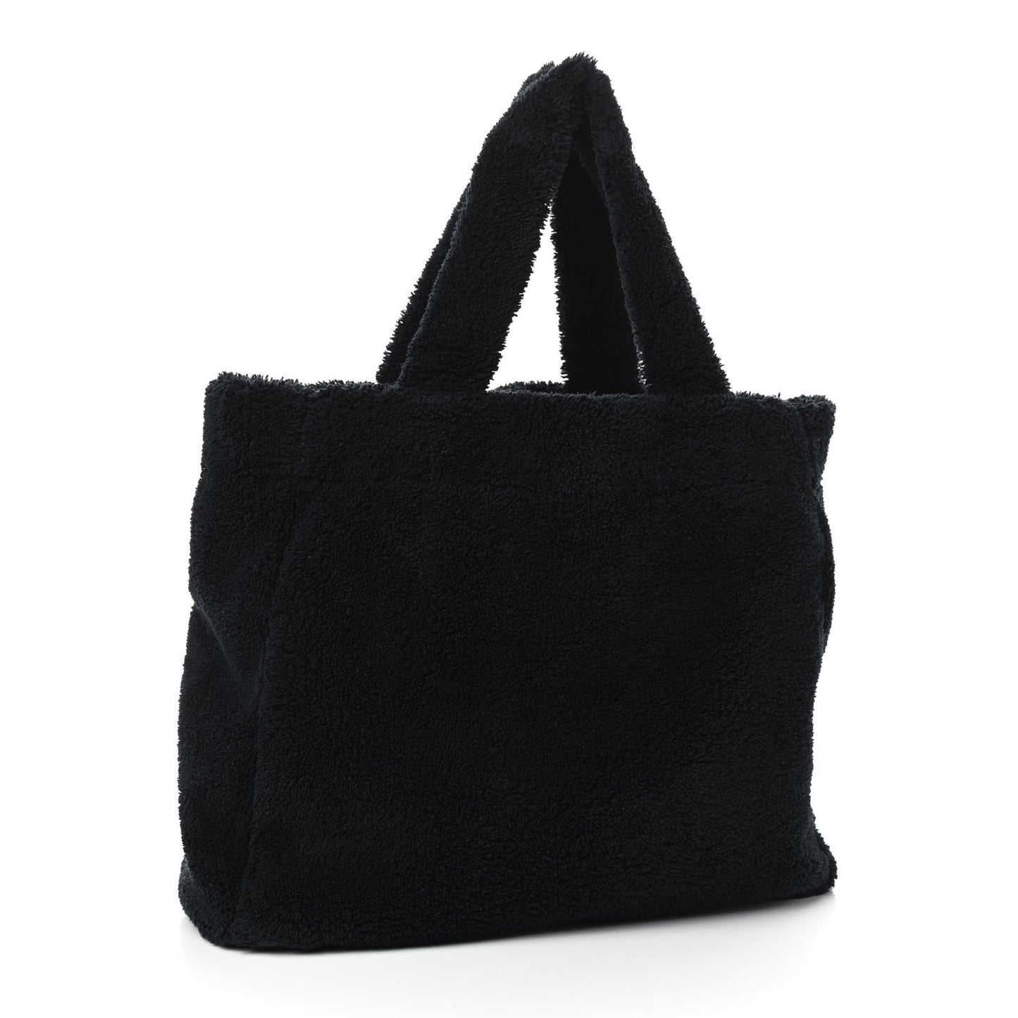 Terry Cloth Tote Bag Black White