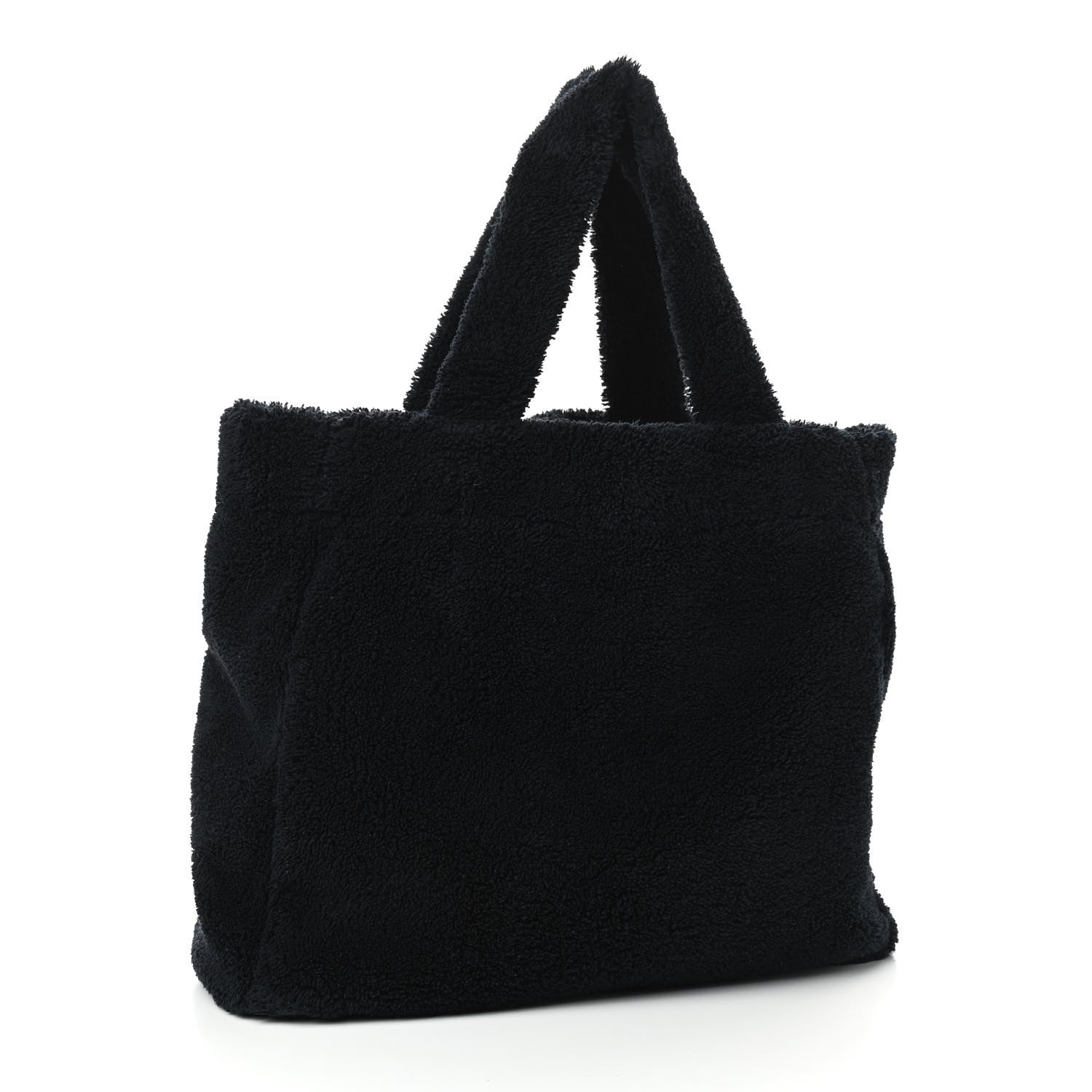 Prada Terry Cloth Tote Bag Black White 3 of 9