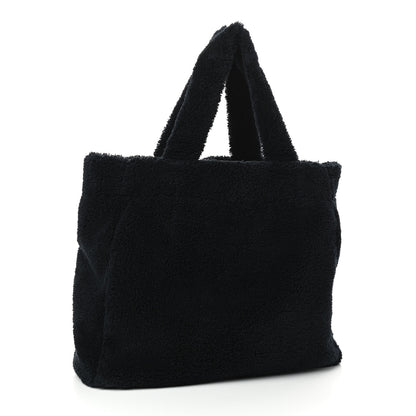 Prada Terry Cloth Tote Bag Black White 3 of 9