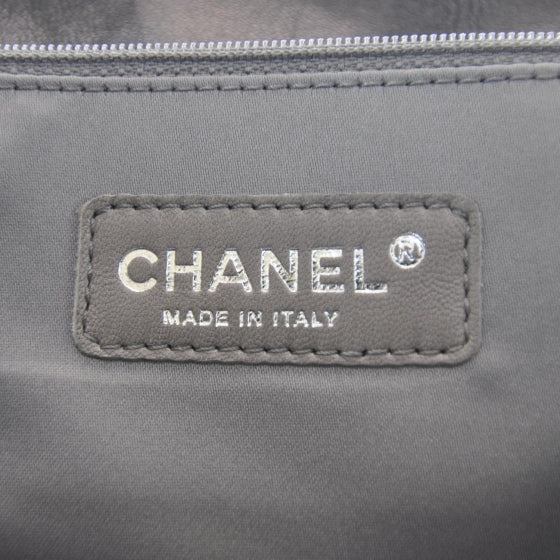 Chanel Lambskin Quilted XL Flap Black White 8 of 9