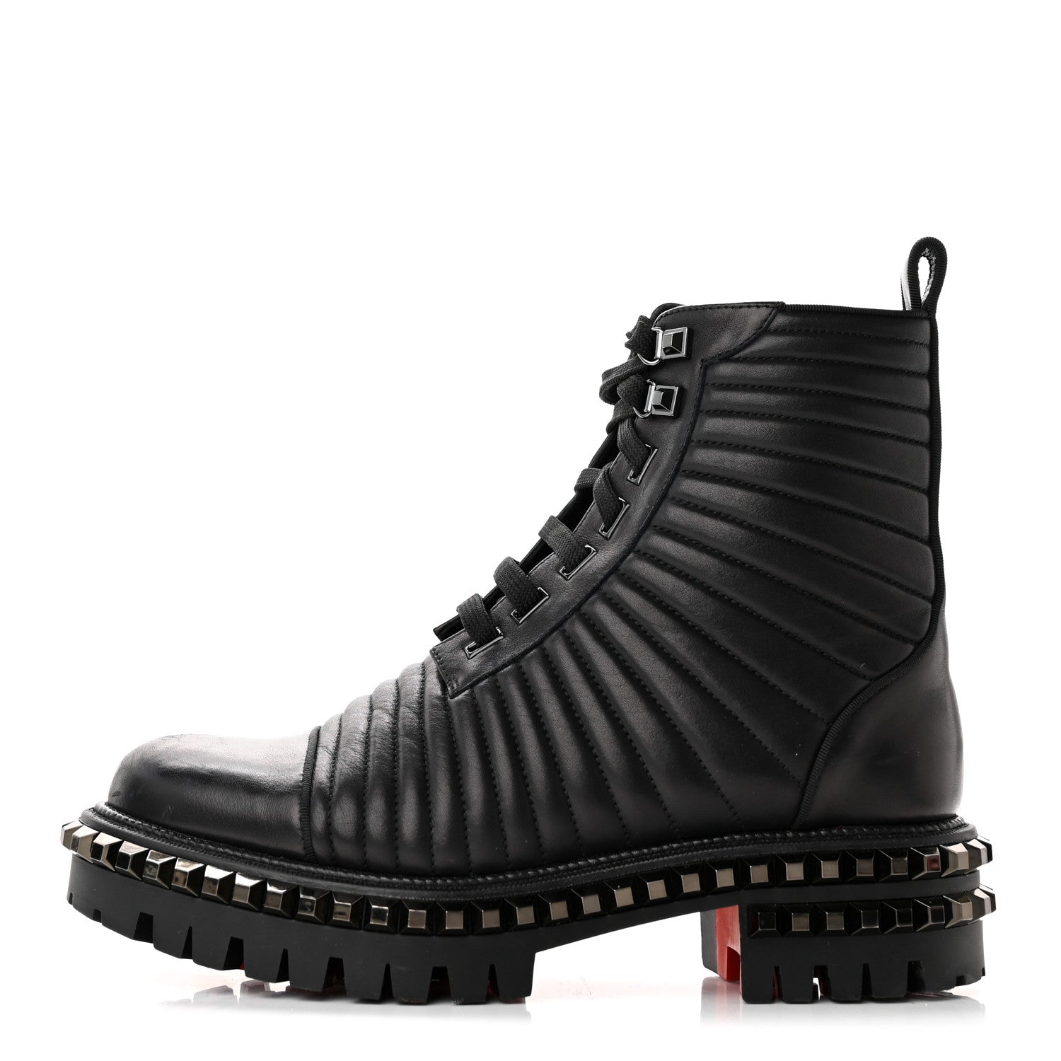 Christian Louboutin Calfskin Quilted Yetota Combat Boots 40 Black 1 of 15