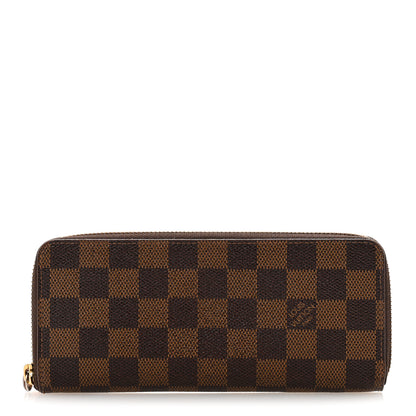 Louis Vuitton Damier Ebene Clemence Wallet Rose Ballerine 1 of 12