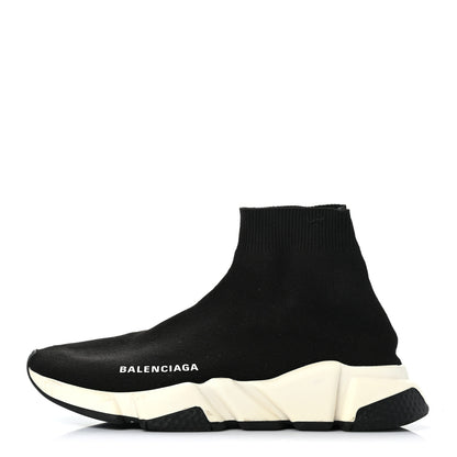 Balenciaga Neoprene Knit Womens Speed Sneakers 38 Black White 1 of 6