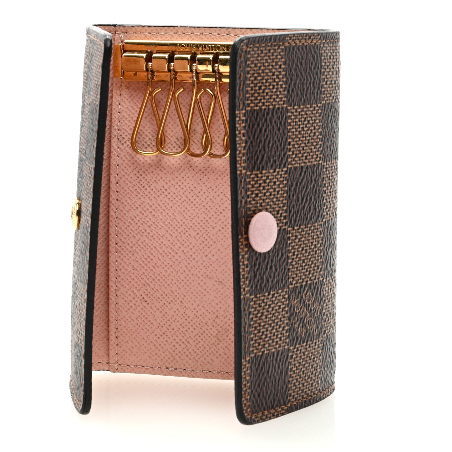 Damier Ebene Multicles 6 Key Holder Rose Ballerine