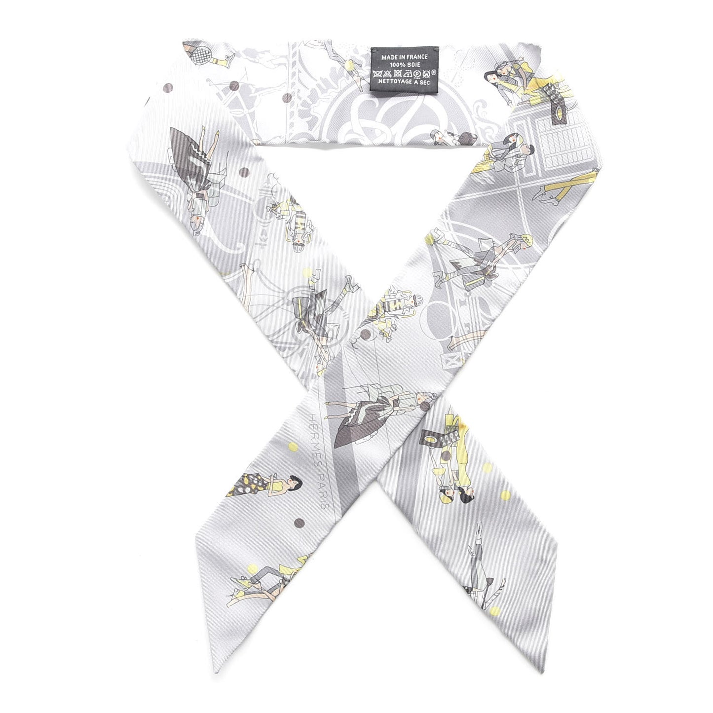 Silk Ex-Libris Les Parisie Twilly Gris Perle Jaune Soufre