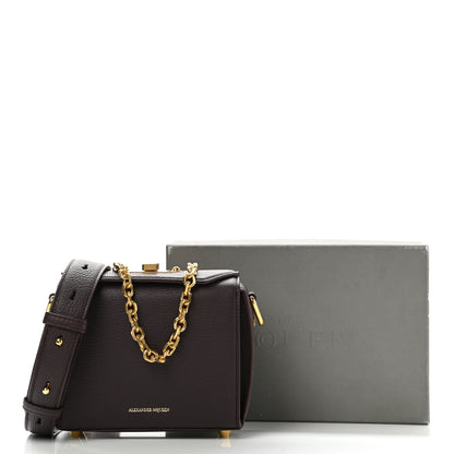 Alexander McQueen Silky Amish Grained Goatskin Box Shoulder Bag 16 Burgundy 19 of 19