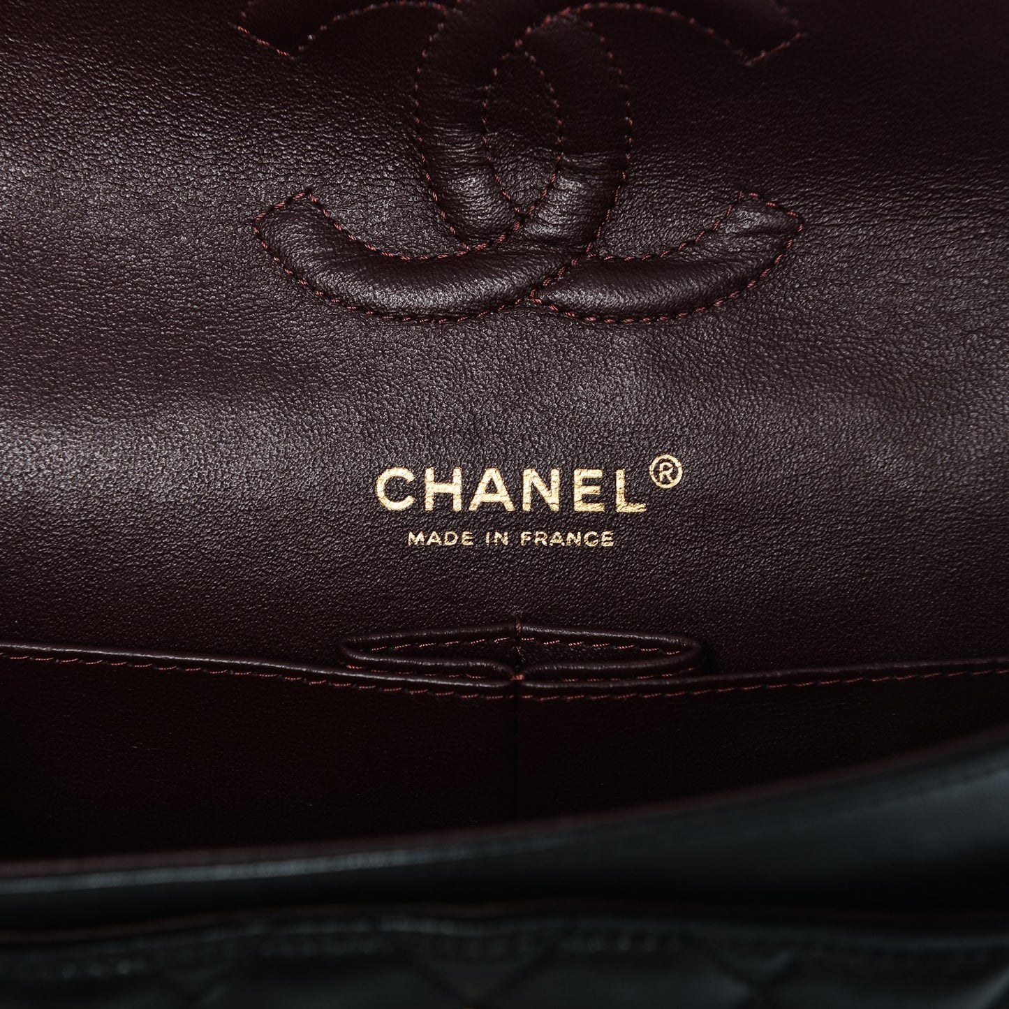 Lambskin Quilted Medium Double Flap Black