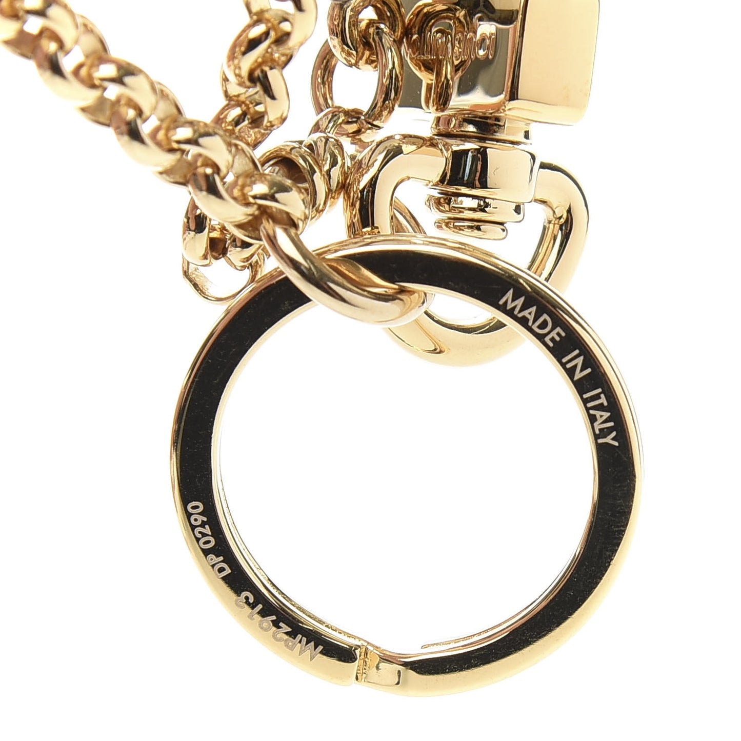 Metal Resin Game On Dice and Heart Charm Key Holder Gold