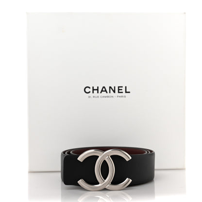 Chanel Calfskin CC Reversible Belt 75 Black Burgundy 6 of 6