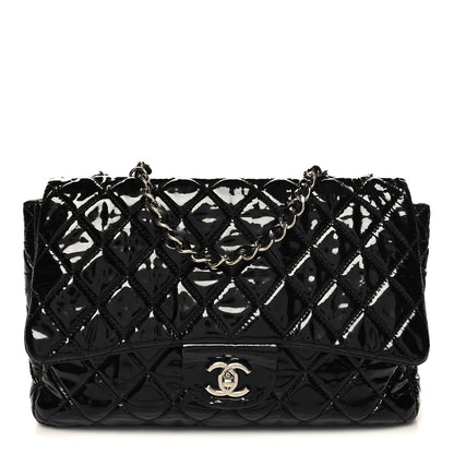 Chanel Patent Quilted Jumbo Single Flap Black 1 of 11