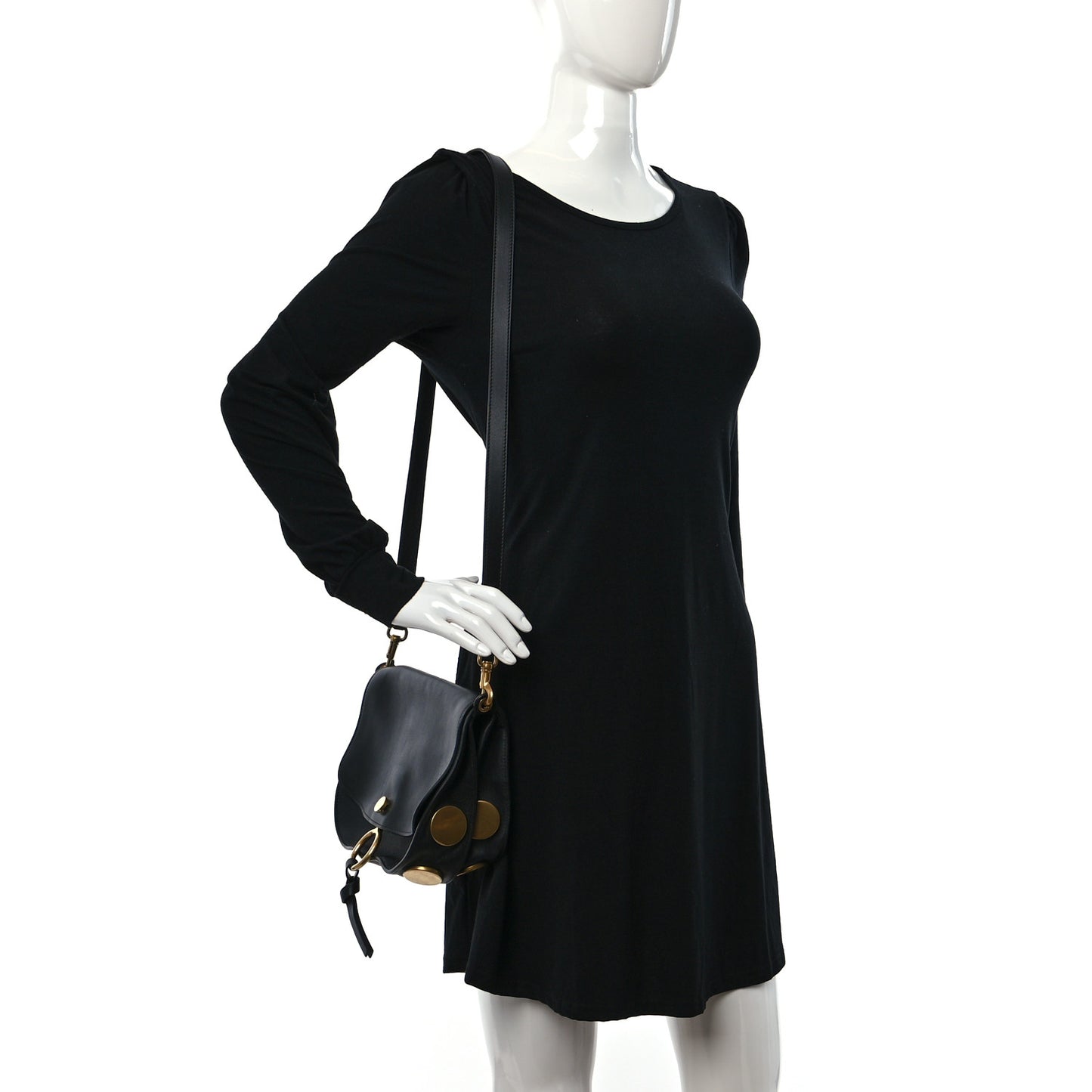 Smooth Calfskin Medium Kurtis Shoulder Bag Black