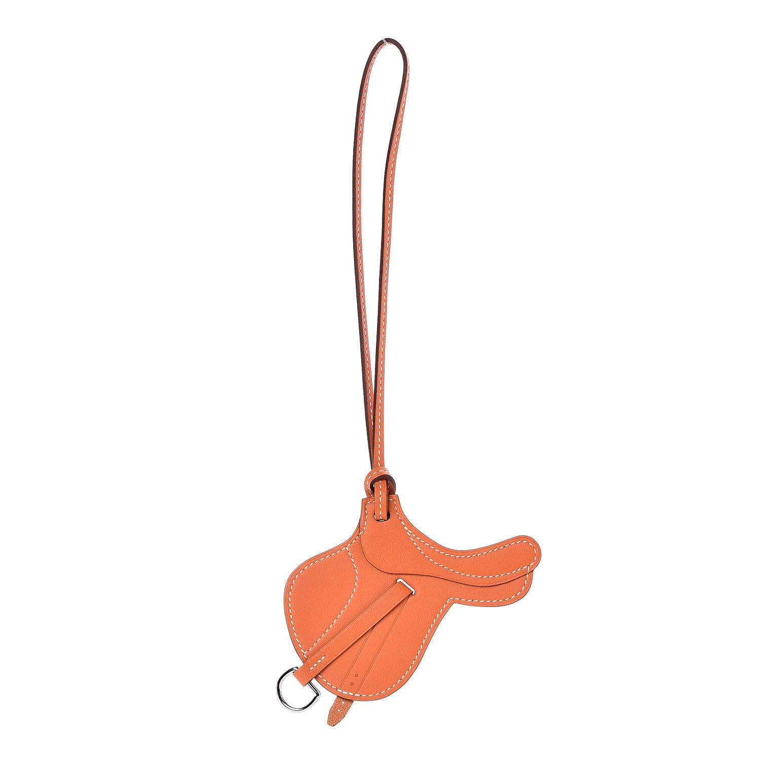 Hermes Swift Paddock Selle Horse Saddle Bag Charm Orange 1 of 4