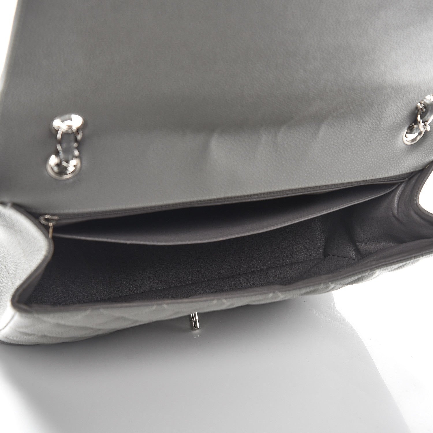 Chanel Caviar Quilted Maxi Single Flap Grey 6 of 14