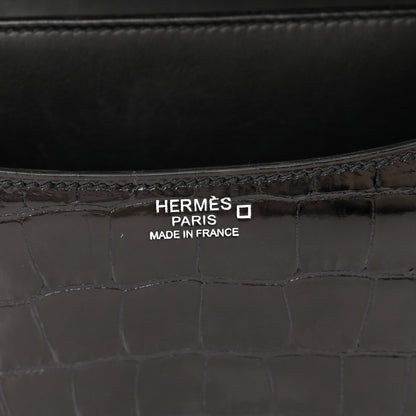 Hermes Shiny Alligator Constance 24 Black 6 of 11