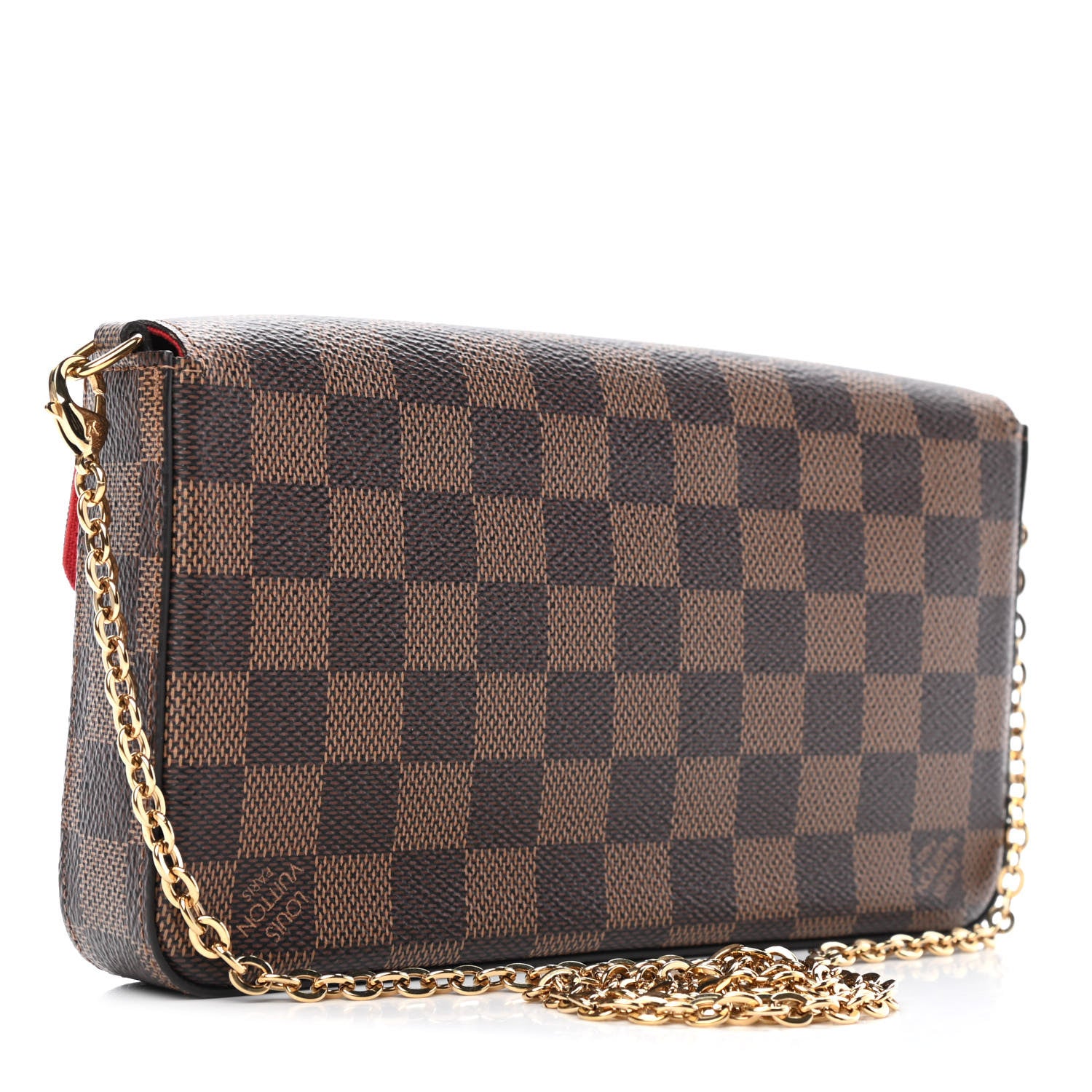 Louis Vuitton Damier Ebene Pochette Felicie Chain Wallet 2 of 4